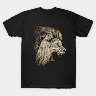 Courageous King: Lion's Fearless Spirit Embodied on Graphic Tee T-Shirt